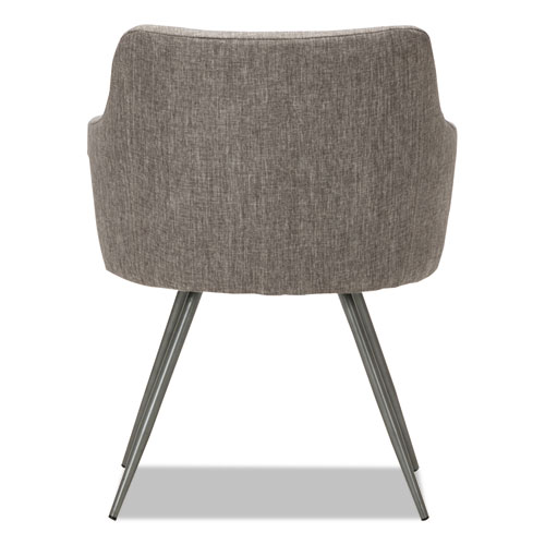 Image of Alera® Captain Series Guest Chair, 23.8" X 24.6" X 30.1", Gray Tweed Seat, Gray Tweed Back, Chrome Base