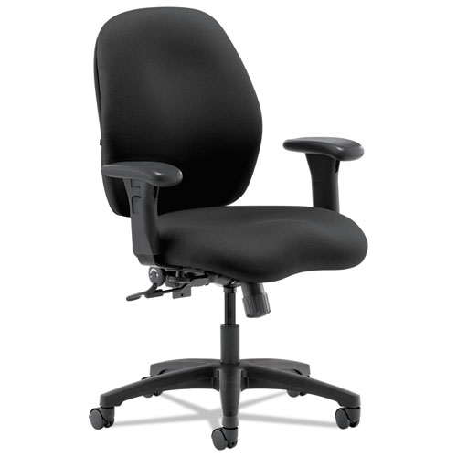 7800 SERIES MID-BACK TASK CHAIR, SUPPORTS UP TO 250 LBS., BLACK SEAT/BLACK BACK, BLACK BASE