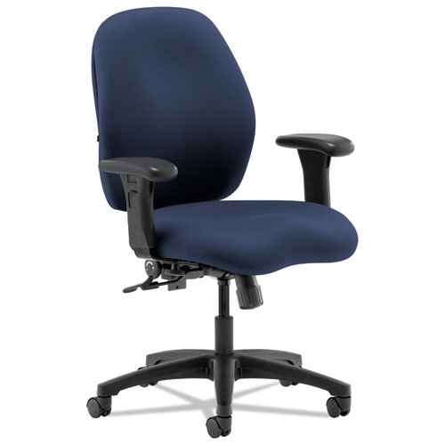 7800 SERIES MID-BACK TASK CHAIR, SUPPORTS UP TO 250 LBS., NAVY SEAT/NAVY BACK, BLACK BASE