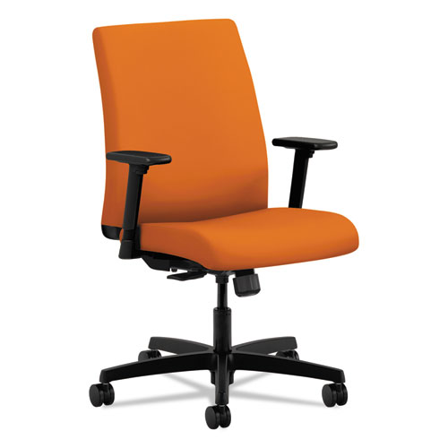 Ignition Series Fabric Low-Back Task Chair, Supports 300 lb, 17" to 22" Seat Height, Apricot Seat/Back, Black Base