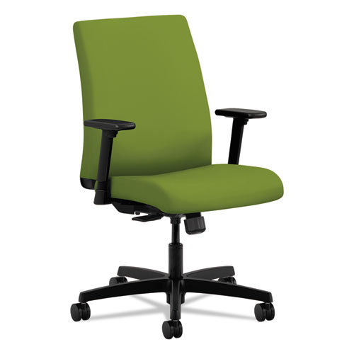 Ignition Series Fabric Low-Back Task Chair, Supports Up to 300 lb, 17" to 22" Seat Height, Pear Seat/Back, Black Base
