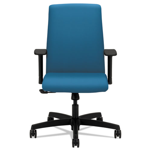 Ignition Series Fabric Low-Back Task Chair, Supports 300 lb, 17" to 22" Seat Height, Peacock Seat/Back, Black Base