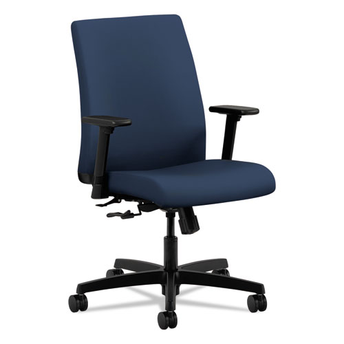 Ignition Series Fabric Low-Back Task Chair, Supports Up to 300 lb, 17" to 22" Seat Height, Navy Seat/Back, Black Base
