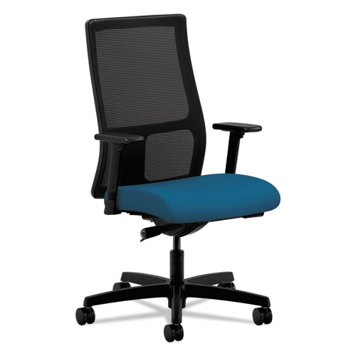 Ignition Series Mesh Mid-Back Work Chair, Supports Up to 300 lb, 17" to 22" Seat Height, Peacock Seat, Black Back/Base