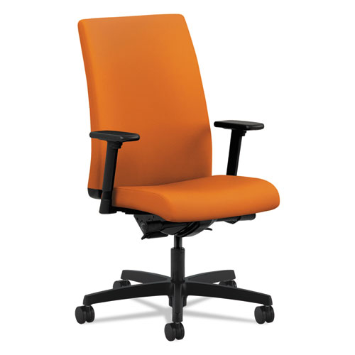 Ignition Series Mid-Back Work Chair, Supports Up to 300 lb, 17" to 22" Seat Height, Apricot Seat/Back, Black Base