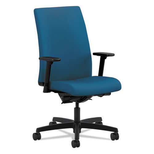 Ignition Series Mid-Back Work Chair, Supports Up to 300 lb, 17" to 22" Seat Height, Peacock Seat/Back, Black Base