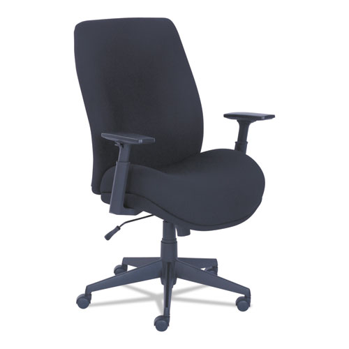 BALDWYN SERIES MID BACK TASK CHAIR, SUPPORTS UP TO 275 LBS., BLACK SEAT/BLACK BACK, BLACK BASE