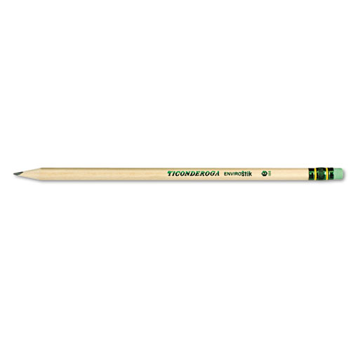 Ticonderoga® Envirostiks Pencil, Hb (#2), Black Lead, Natural Woodgrain Barrel, Dozen
