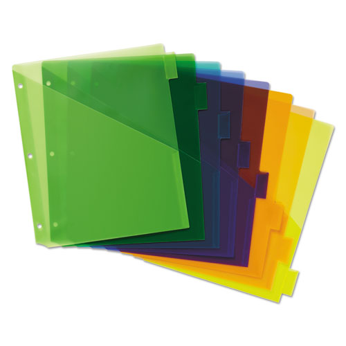 Image of Insertable Big Tab Plastic 1-Pocket Dividers, 8-Tab, 11.13 x 9.25, Assorted, 1 Set