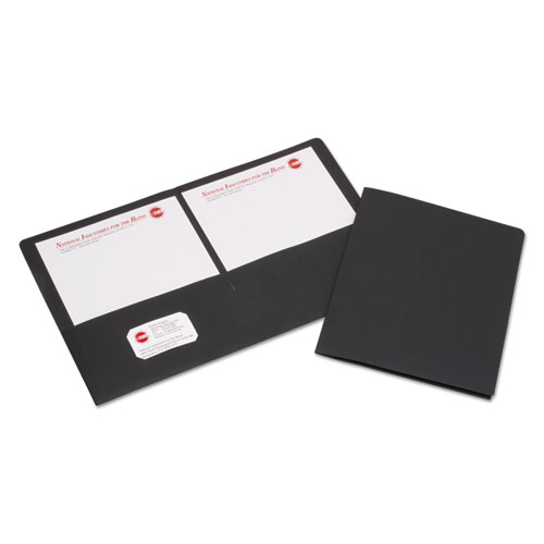 7510015552905 SKILCRAFT Double Pocket Portfolio, 0.38" Capacity, 11 x 8.5, Black, 25/Box