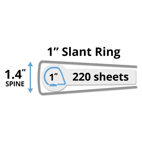 Image of Durable View Binder with DuraHinge and Slant Rings, 3 Rings, 1" Capacity, 11 x 8.5, Aqua