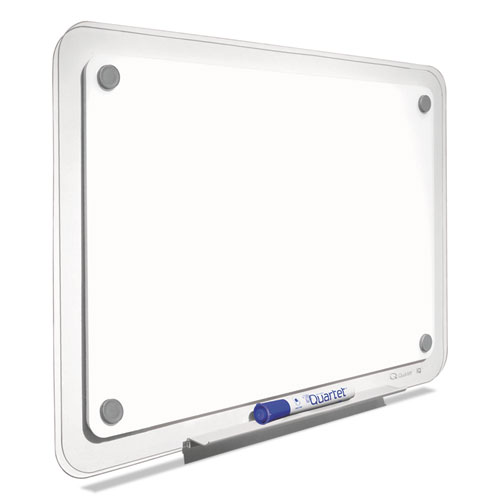 iQ Total Erase Translucent-Edge Board, 11 x 7, White Surface, Clear Plastic Frame