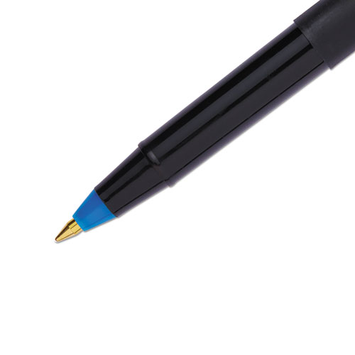 ONYX Stick Roller Ball Pen, Fine 0.7mm, Blue Ink, Black Matte Barrel, 72/Pack