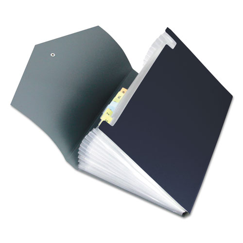 Image of Universal® Poly Expanding Files, 13 Sections, Cord/Hook Closure, 1/12-Cut Tabs, Letter Size, Black/Steel Gray