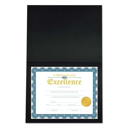 Certificate/Document Cover, 8 1/2 x 11 / 8 x 10 / A4, Black, 6/PK