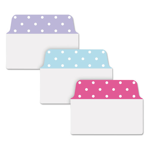 Ultra Tabs Repositionable Standard Tabs, 1/5-Cut Tabs, Assorted Dots, 2" Wide, 24/Pack