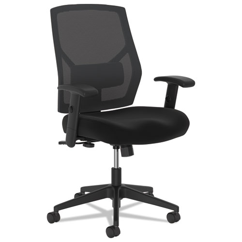 VL581 High-Back Task Chair, Supports up to 250 lbs., Black Seat/Black Back, Black Base