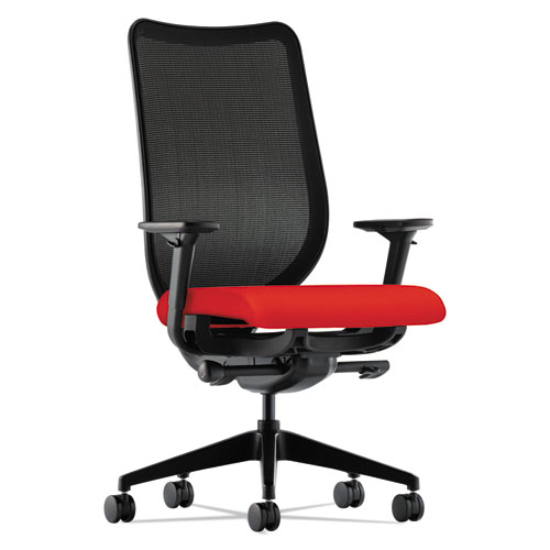Nucleus Series Work Chair, ilira-Stretch M4 Back, Supports Up to 300 lb, 17" to 22" Seat Height, Red Seat/Back, Black Base