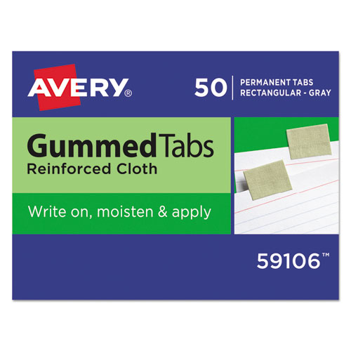 Gummed Reinforced Index Tabs, 1/5-Cut Tabs, Olive Green, 1" Wide, 50/Pack | by Plexsupply