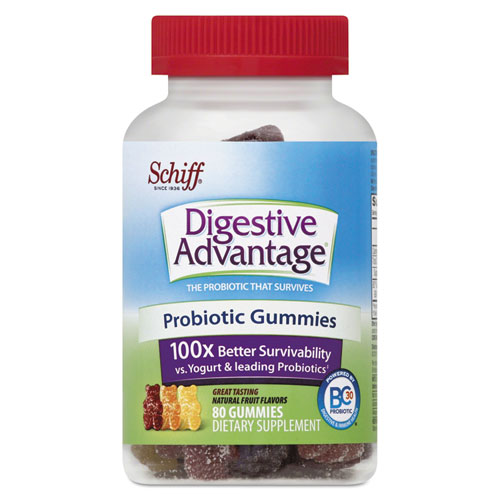 Digestive Advantage® Probiotic Gummies, Natural Fruit Flavors, 60 Count, 12/Carton