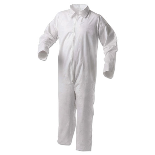KleenGuard™ A35 Liquid and Particle Protection Coveralls, Zipper Front, X-Large, White, 25/Carton