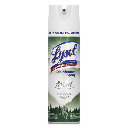 LYSOL® Brand III Lightly Scented Disinfectant Spray, Adirondack Cool Air, 19 oz, 6/Carton