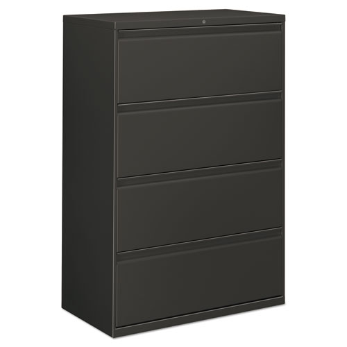 Four-Drawer Lateral File Cabinet, 30w x 18d x 52.5h, Charcoal