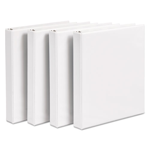 Image of Avery® Durable View Binder With Durahinge And Slant Rings, 3 Rings, 1" Capacity, 11 X 8.5, White, 4/Pack