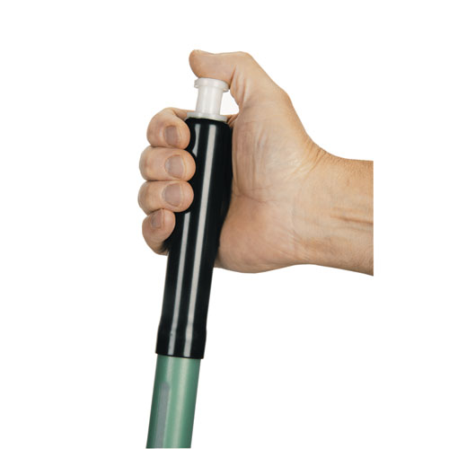 SKILCRAFT 3M Easy Scrub Flat Mop Tool, 16" Wide White Microfiber Head, 54" Green Aluminum Handle