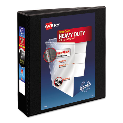 Image of Avery® Heavy-Duty Non Stick View Binder With Durahinge And Slant Rings, 3 Rings, 2" Capacity, 11 X 8.5, Black, (5500)