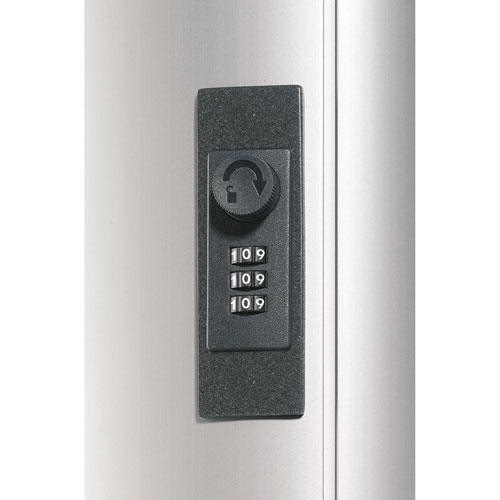 Image of Durable® Locking Key Cabinet, 72-Key, Brushed Aluminum, Silver, 11.75 X 4.63 X 15.75
