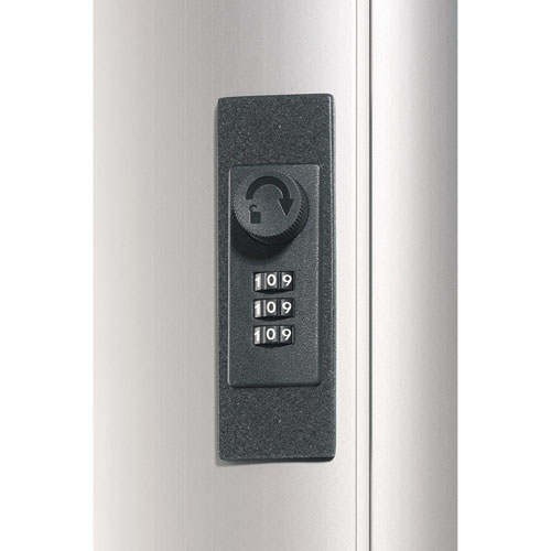 Locking Key Cabinet, 72-Key, Brushed Aluminum, 11 3/4 X 4 5/8 X 15 3/4