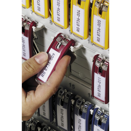 Image of Locking Key Cabinet, 72-Key, Brushed Aluminum, Silver, 11.75 x 4.63 x 15.75