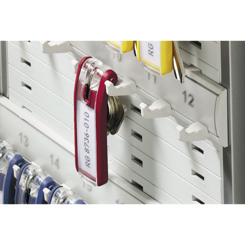 Key Tags for Locking Key Cabinets, Plastic, 1.13 x 2.75, Black, 6/Pack