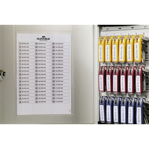 Image of Locking Key Cabinet, 54-Key, Brushed Aluminum, Silver, 11.75 x 4.63 x 11