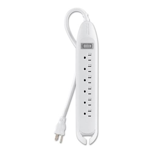 Image of Power Strip, 6 Outlets, 12 ft Cord, White