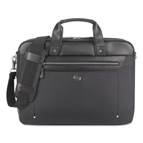 Solo Irving Briefcase, 16.54" x 2.36" x 13.39", Polyester, Black