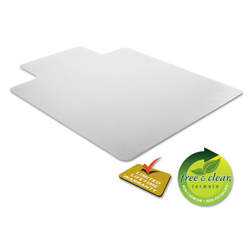 Image of Alera® Occasional Use Studded Chair Mat For Flat Pile Carpet, 36 X 48, Lipped, Clear