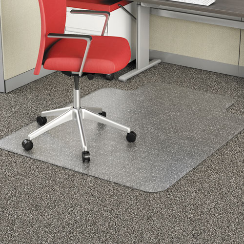 Alera® Occasional Use Studded Chair Mat For Flat Pile Carpet, 36 X 48, Lipped, Clear