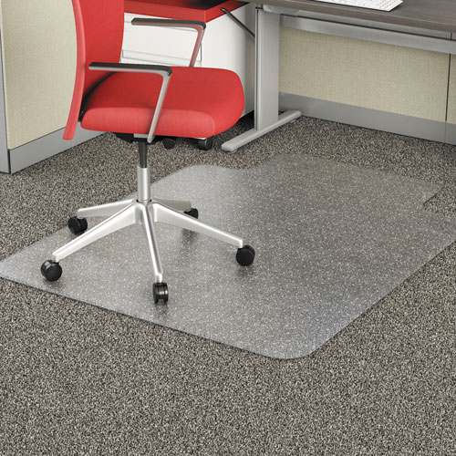 OCCASIONAL USE STUDDED CHAIR MAT FOR FLAT PILE CARPET, 36 X 48, LIPPED, CLEAR