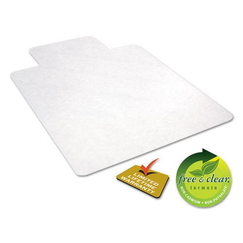Image of All Day Use Non-Studded Chair Mat for Hard Floors, 36 x 48, Lipped, Clear