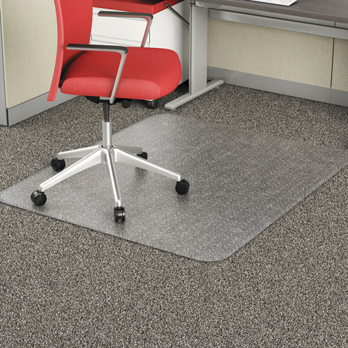 Alera® Studded Chair Mat for Flat Pile Carpet, Rectangle, 46" x 60", Carpet, Clear