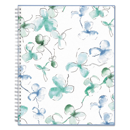 Blue Sky™ Lindley Weekly/Monthly Wirebound Planner, 5 x 8, White/Blue, 2018