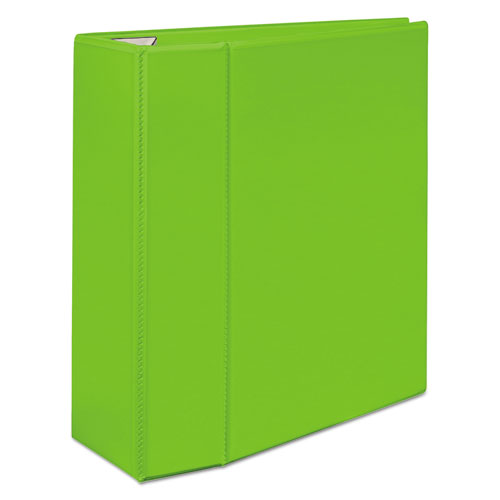 Image of Heavy-Duty View Binder with DuraHinge and Locking One Touch EZD Rings, 3 Rings, 5" Capacity, 11 x 8.5, Chartreuse