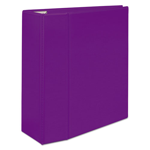 Image of Heavy-Duty View Binder with DuraHinge and Locking One Touch EZD Rings, 3 Rings, 5" Capacity, 11 x 8.5, Purple