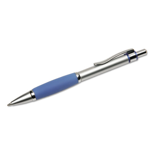7520014457230 SKILCRAFT Precision 305 Ballpoint Pen, Retractable, Medium 1 mm, Blue Ink, Silver Barrel, Dozen