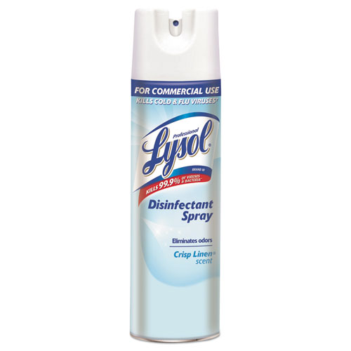 Disinfectant Spray, Crisp Linen, 19 oz Aerosol, 12 Cans/Carton