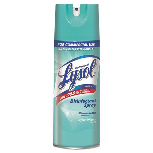 Disinfectant Spray, Crystal Waters, 12.5 Oz Aerosol, 12 Cans/carton