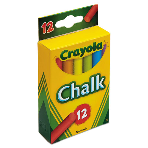 Image of Chalk, 3" x 0.38" Diameter, 6 Assorted Colors, 12 Sticks/Box