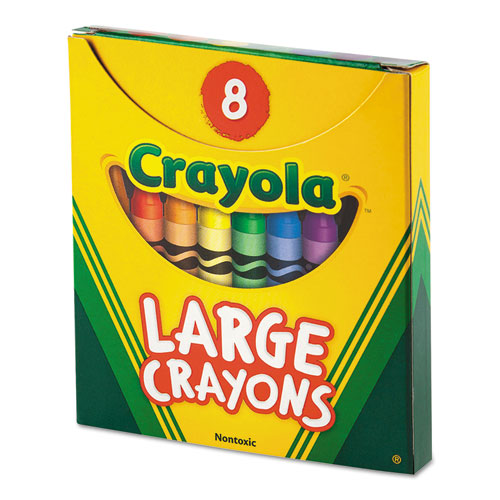 Image of Crayola® Large Crayons, Tuck Box, 8 Colors/Box